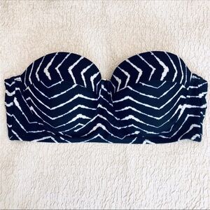 Retro Style Strapless Bandeau Bikini Top Medium